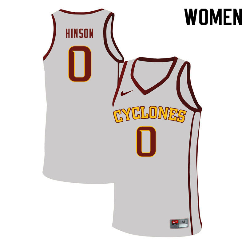 Women #0 Blake Hinson Iowa State Cyclones College Basketball Jerseys Sale-White